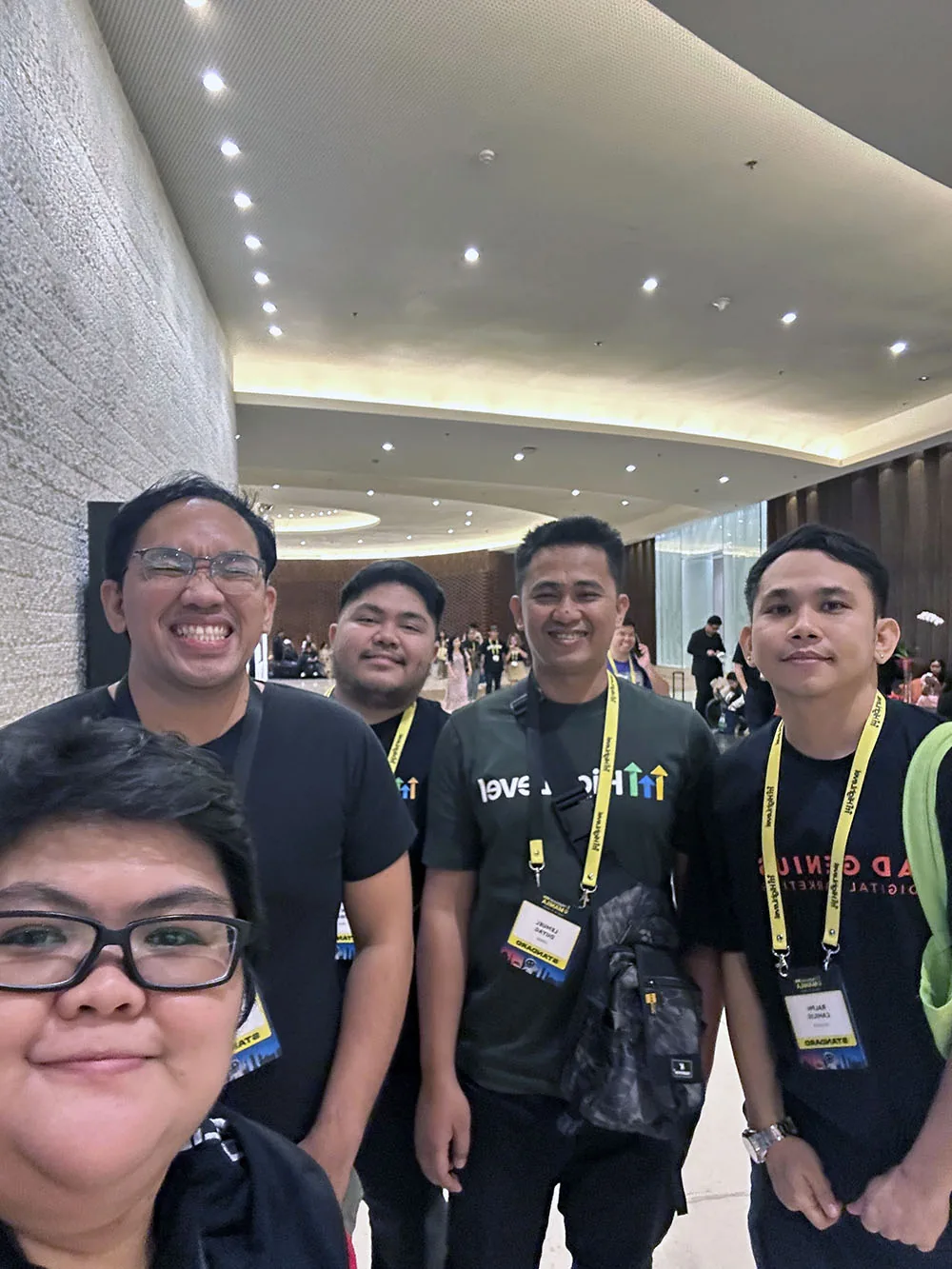 Selfie with fellow delegates in the venue lobby
