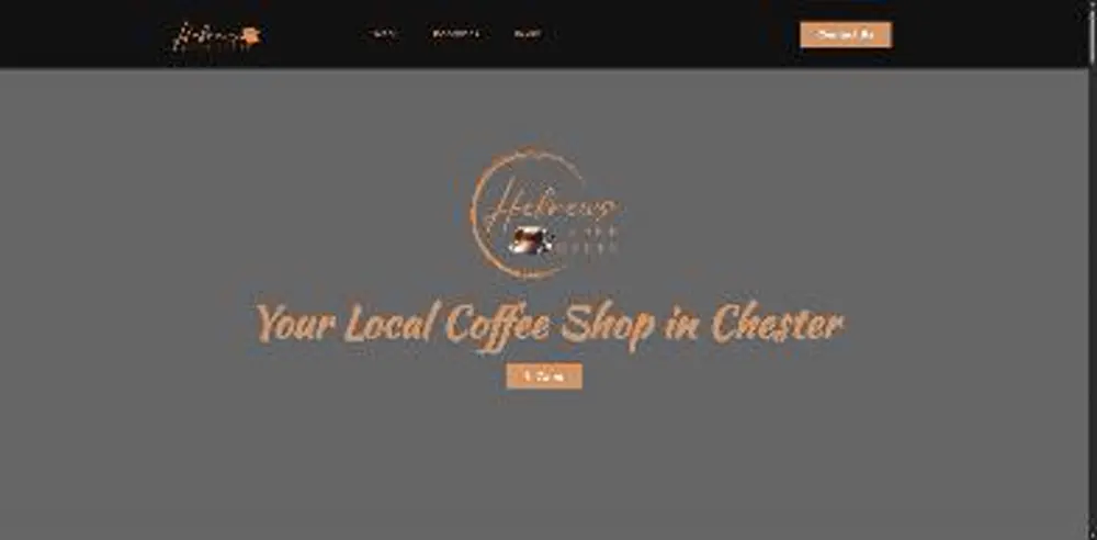 Homepage of Hebrews and She Bakes, a coffee shop and bakery in Chester, South Carolina